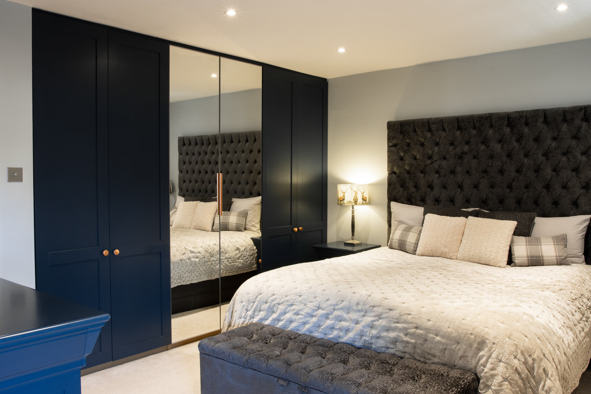 Blue shaker bespoke Bedroom Furniture
